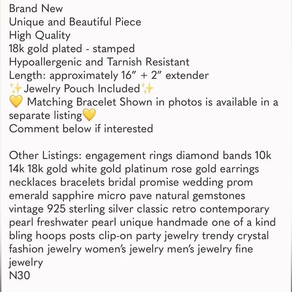 #10 NEW 18k Gold Plated Curb Chain Link Necklace - Picture 6 of 7